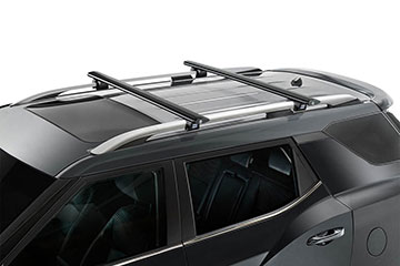 Barras de techo aerodinámicas en aluminio CRUZ Airo Dark-R para coche con railing (acabado en negro)