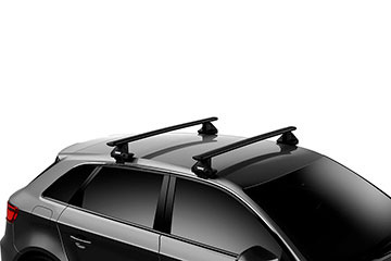Barras de techo en aluminio Thule WingBar Evo Negras para coche 711320 + 127 + 7105 + 5009
